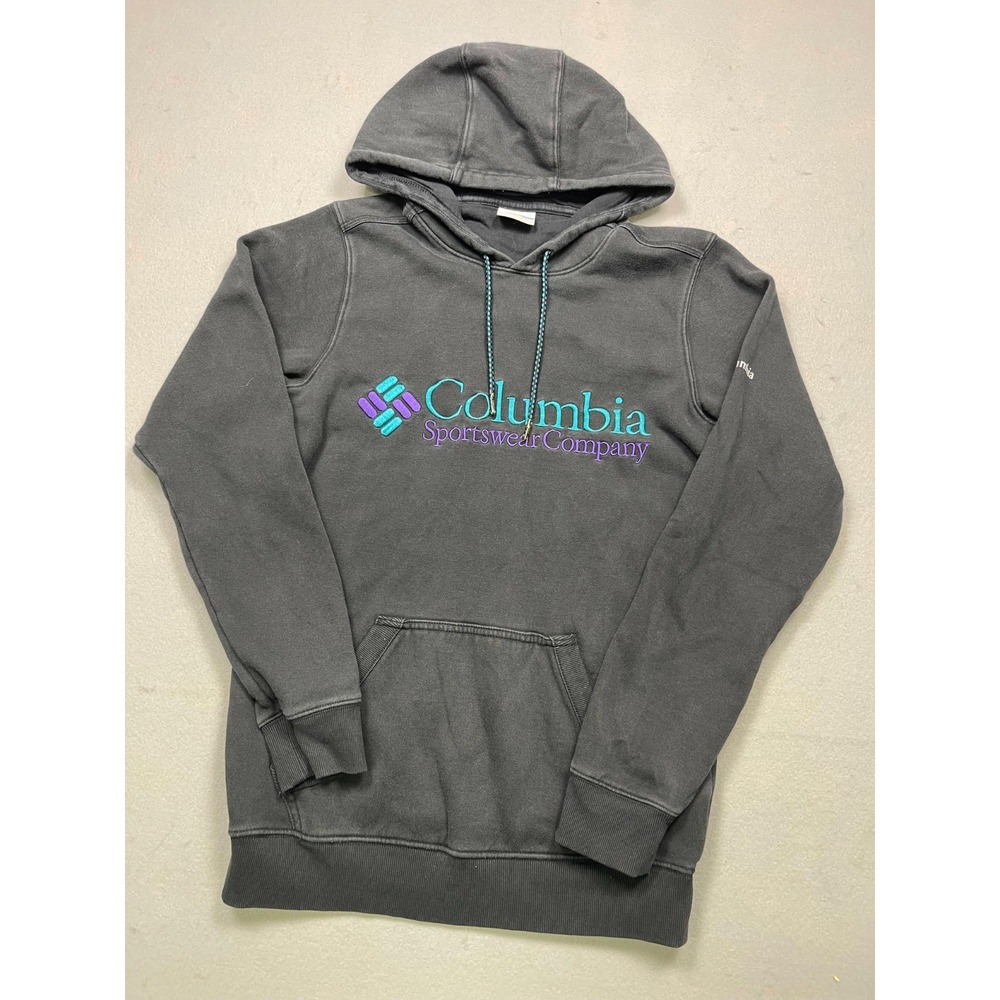 Columbia Hoodie Cotton Blend Black Teal Purple S‎ Mens